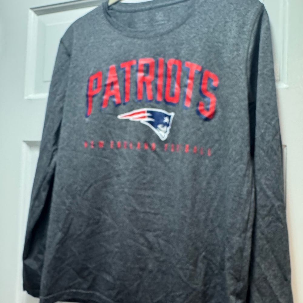 New England Patriots Gray Long Sleeve Shirt